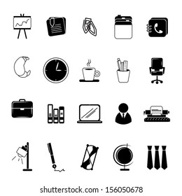 Office Icons Set - Isolated On White Background - Vector Illustration, Graphic Design Editable For Your Design.