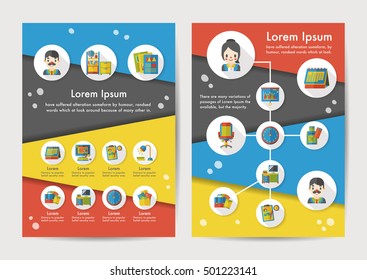 Office icons set with long shadow,eps10