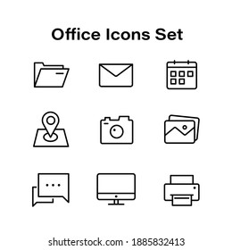 Office icons set, for modern concepts, web and apps.