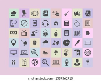 Office icons set. Modern flat icon colorful background. Vector illustration. Technology concept. 
