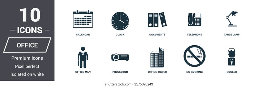 Office icons set. Premium quality symbol collection. Office icon set simple elements. Ready to use in web design, apps, software, print