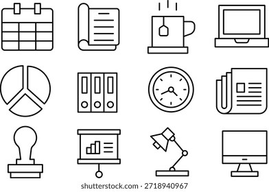 Conjunto de iconos de oficina para la productividad