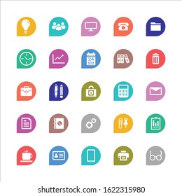 Office icons set. Vector Illustration