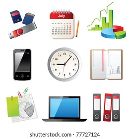 office icons set - vector illustration