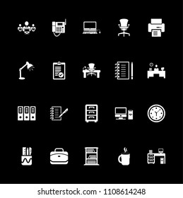 Office Icons set vector White
