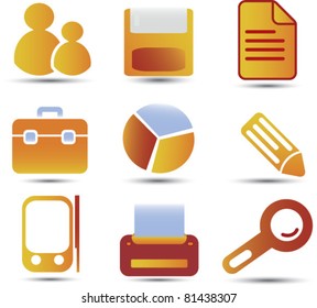 office icons, signs, vector