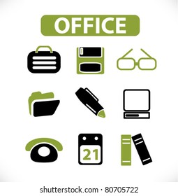Bürosymbole, -zeichen, Vektorgrafiken