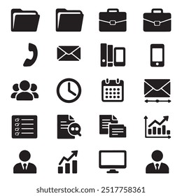 Office icons silhouette vector Design