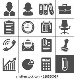 Office Icons. Simplus series. Each icon is a single object (compound path)