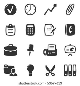Office icons. Slightly asymmetric and curvy.