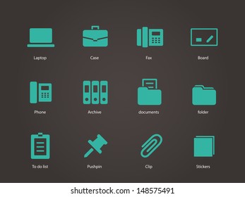 Office icons. Vector illustration.