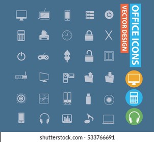 
Office icons,clean vector