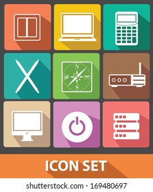 Office icons,Colorful buttons,vector