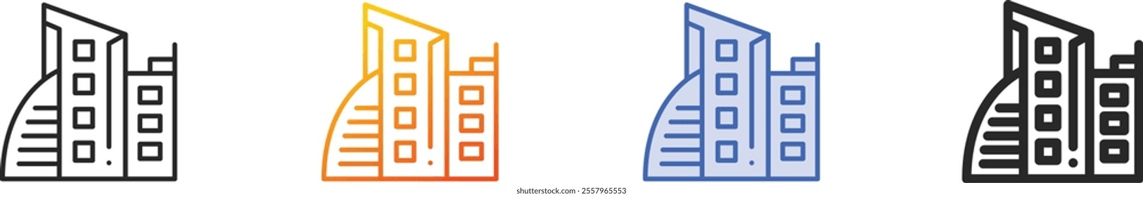 office icon.Thin Linear, Gradient, Blue Stroke and bold Style Design Isolated On White Background