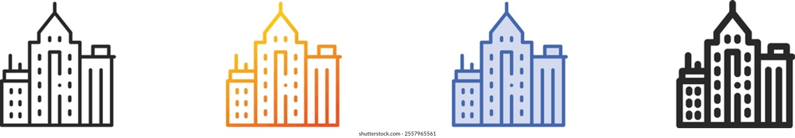 office icon.Thin Linear, Gradient, Blue Stroke and bold Style Design Isolated On White Background