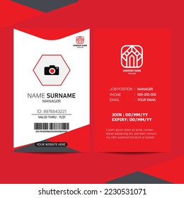 Office ID card design template. Corporate Business identity card for employees