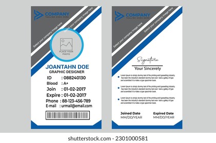 office id card design vector free download