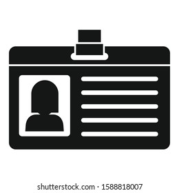 Office id card icon. Simple illustration of office id card vector icon for web design isolated on white background