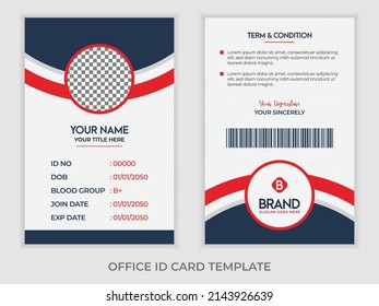 Office id card template illustration with minimalist elements