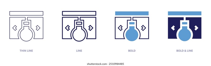 Office-Ideensymbol in 4 verschiedenen Stilen. Dünne Linie, Linie, Fett und Fette Linie. Duotone-Stil. Bearbeitbarer Strich.