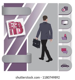 Office. Incoming businessman. Brand. Business concept. Design of characters of businessmen. Creative website design, office, template. The concept of web page design for a website and mobile websites