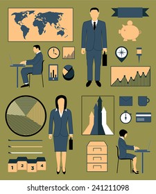 Office Infographic vector set