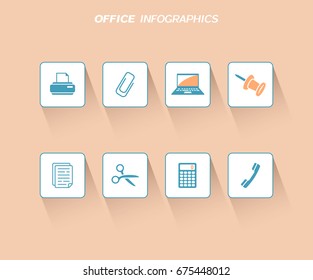 Office infographis design with flat icons
