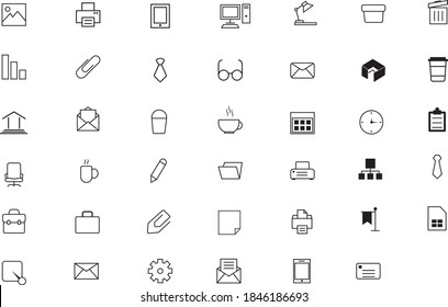 office information icons, vector EPS 10
