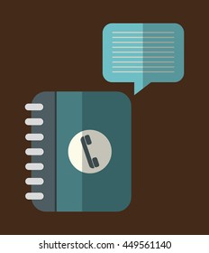 Office instrument concept represented by agend and bubble icon. Colorfull and Flat illustration. 
