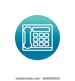 office intercom telephone call supply vector illustration block gradient style icon