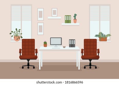 Office interior in bright colors