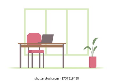 Office interior. Cartoon style. Vector illustration.