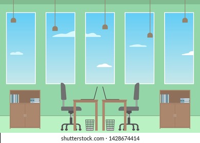 Office interior. Co-working space. Vector illustration.