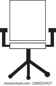 Office Interior Employee Executive Low Back Chair Vector Icon Design,
