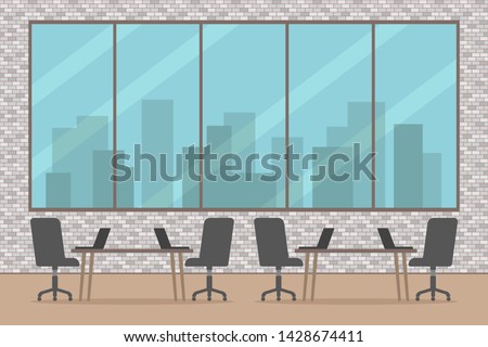 Office interior. Empty meeting room. Vector illustration.