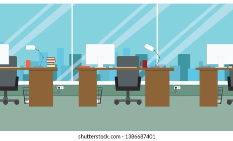 Office interior. flat vector illustration .
