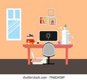 Office interior illustration