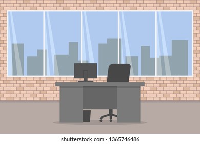 Office interior. No people. Vector illustration.