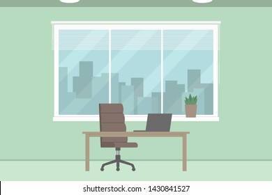 Office interior. No people. Vector illustration.