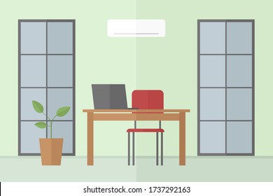 Interior de oficina. No hay gente. Ilustración vectorial.