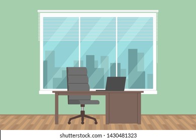 Office interior. Nobody. Vector illustration.