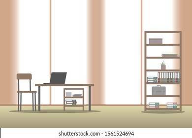 Office interior. Nobody. Vector illustration.