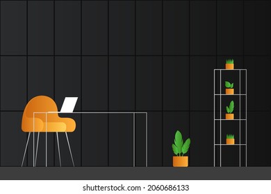 Office interior. Nobody. Vector illustration.