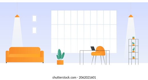 Office interior. Nobody. Vector illustration.