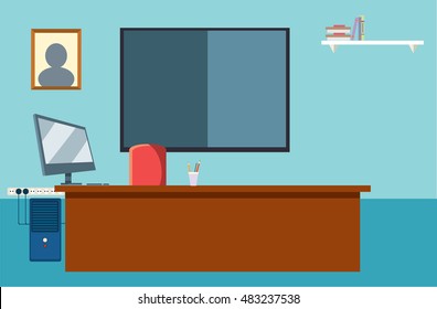 Office interior. Office objects.