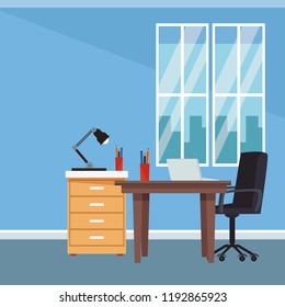 Office interior scenery Office interior scenery