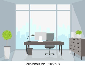 Office Interior. Vector Illustration.