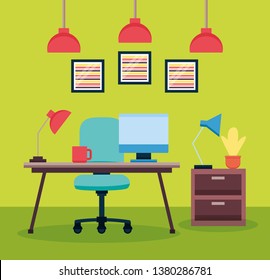 office interior workplace
