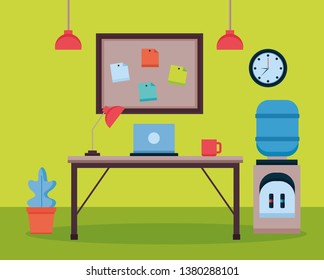 office interior workplace