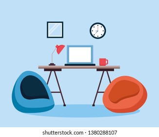 office interior workplace